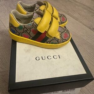 Gucci Kids Sneakers with Yellow and Multicolor Design